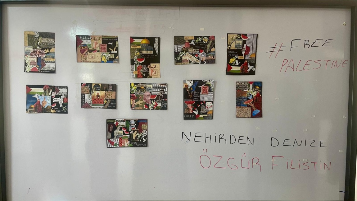 Öğrencilerimiz Filistin Temalı Kolaj Çalışması Gerçekleştirdi