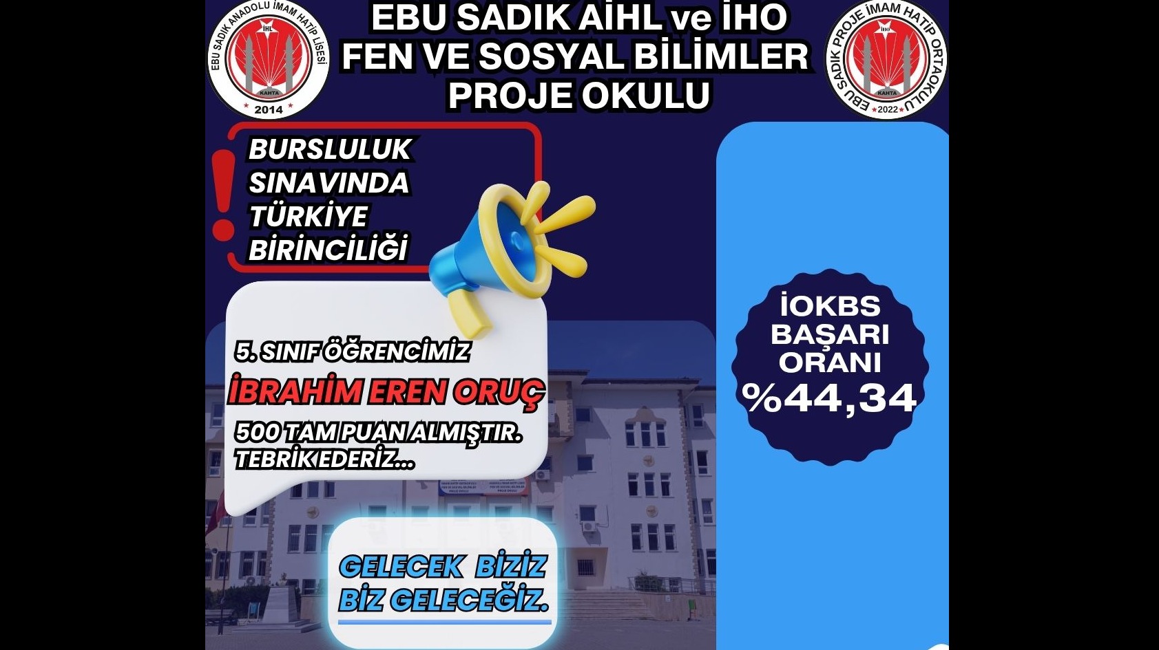 Öğrencimiz İbrahim Eren Oruç Bursluluk Sınavında Türkiye Birincisi Oldu!